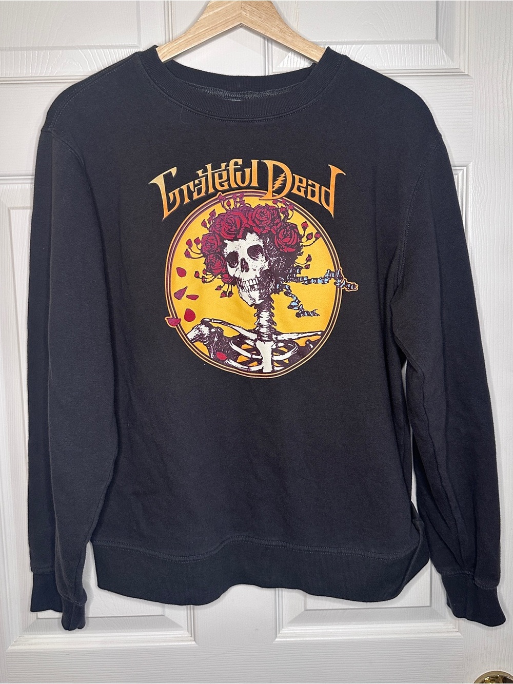 Grateful Dead Black Crewneck with Yellow & Red Graphic